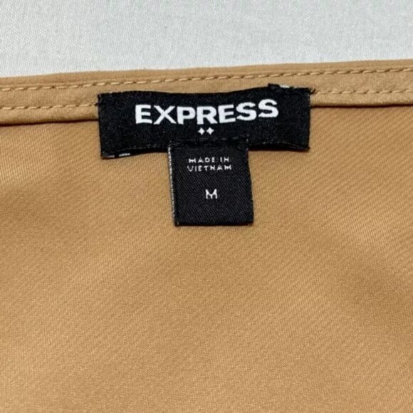 Express Top Women's Medium Golden Tan Pullover Long Sleeve V-Neck GUC - Picture 12 of 13